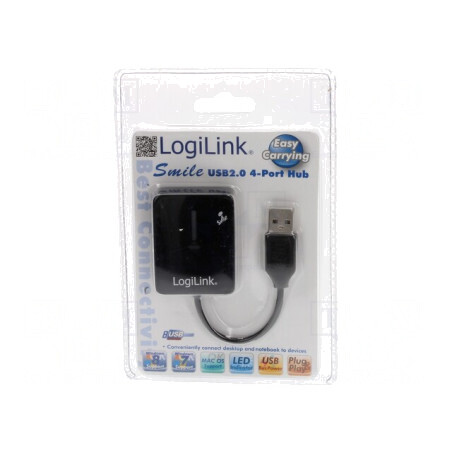 Hub USB 4 Porturi USB 2.0 Negru 480Mbps | Electronic-mag.ro | Componente Electronice