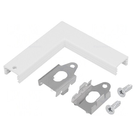 Conector Aluminiu Alb 90° SLIM8 | Electronic-mag.ro | Componente Electronice