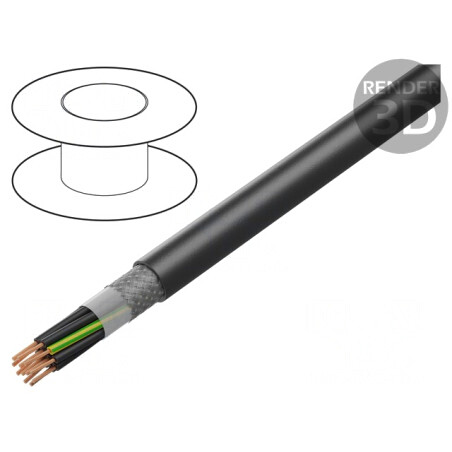 Cablu BiT 1000 ecranat 12G1mm2 cu tresă de cupru cositorit | Electronic-mag.ro | Componente Electronice