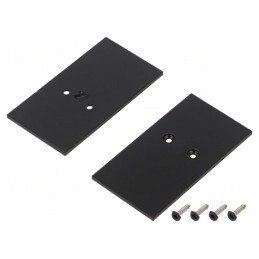 Obturator Negru pentru Profil LED, 2 Bucăți, Oțel, 33.4x62.3x2mm | Electronic-mag.ro | Componente Electronice