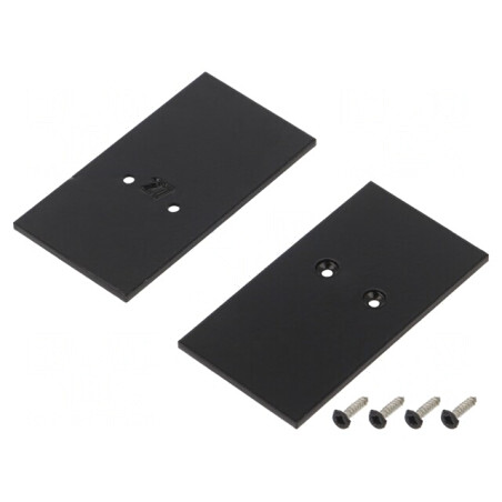Obturator Negru pentru Profil LED, 2 Bucăți, Oțel, 33.4x62.3x2mm | Electronic-mag.ro | Componente Electronice