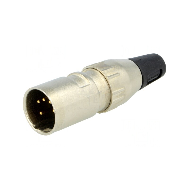 Mufă XLR 5 Pin Tată pe Cablu Contacte Alamă | Electronic-mag.ro | Componente Electronice