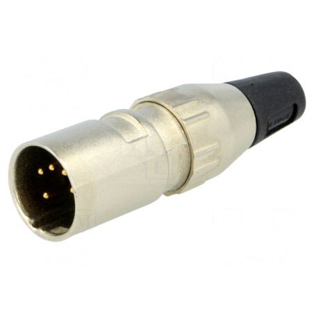 Mufă XLR 5 Pin Tată pe Cablu Contacte Alamă | Electronic-mag.ro | Componente Electronice