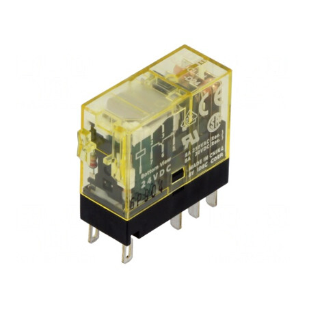 Releu Electromagnetic DPDT 24VDC 8A | Electronic-mag.ro | Componente Electronice