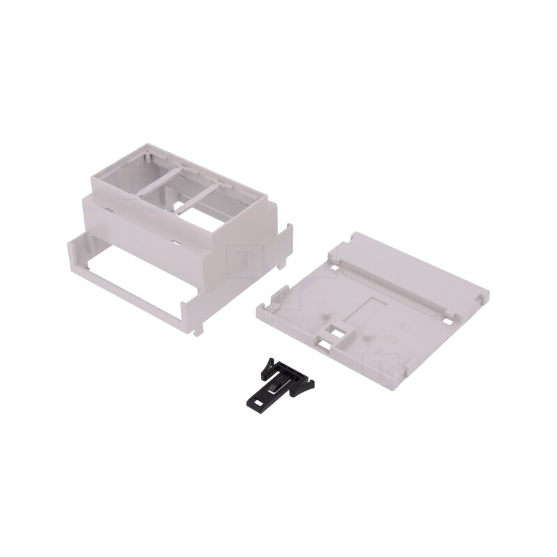 Carcasă pentru șină DIN gri 90x88x53 mm | Electronic-mag.ro | Componente Electronice