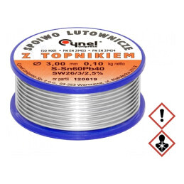 Sârmă de lipit cu plumb 3mm 0,1kg 190°C | Electronic-mag.ro | Componente Electronice