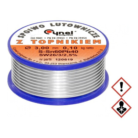 Sârmă de lipit cu plumb 3mm 0,1kg 190°C | Electronic-mag.ro | Componente Electronice