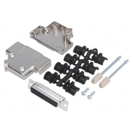 D-Sub 25-Pin Mufă Mamă 45° Lipire pe Cablu | Electronic-mag.ro | Componente Electronice