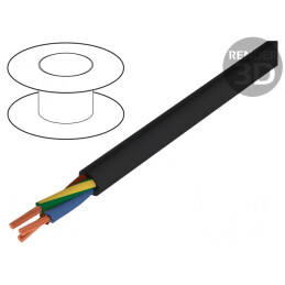 Cablu Electric Negru Rotund 5G2,5mm2 Cu Gumă
