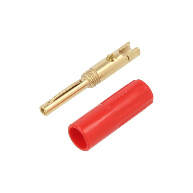 Mufă Banană 4mm 16A 50VDC Roșie Neizolată | Electronic-mag.ro | Componente Electronice