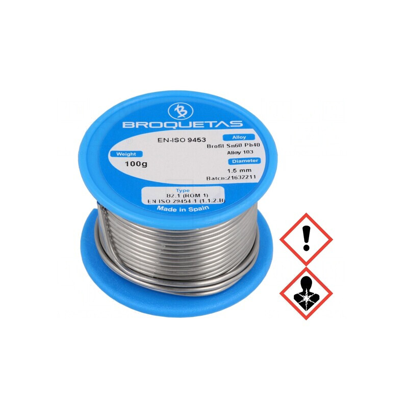 Sârmă de Lipit cu Plumb Sn60Pb40 1,5mm 0,1kg Bobină | Electronic-mag.ro | Componente Electronice Sârmă de Lipit cu Plumb Sn60Pb40 1,5mm 0,1kg Bobină | Electronic-mag.ro | Componente Electronice