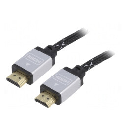 Cablu HDMI 2.0 Textil 3m Negru | Electronic-mag.ro | Componente Electronice