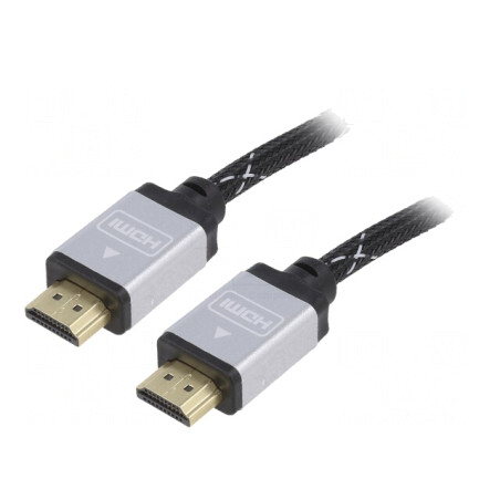 Cablu HDMI 2.0 Textil 3m Negru | Electronic-mag.ro | Componente Electronice