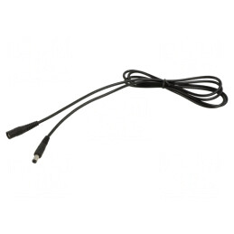 Cablu Alimentare DC 5.5/2.1 mm Negru 1x0.5mm2 | Electronic-mag.ro | Componente Electronice