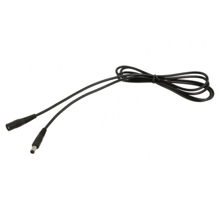Cablu Alimentare DC 5.5/2.1 mm Negru 1x0.5mm2 | Electronic-mag.ro | Componente Electronice