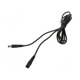 Cablu DC 5,5/2,5mm mufă și soclu drept negru 1x0,5mm2