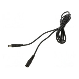 Cablu DC 5,5/2,5mm mufă și soclu drept negru 1x0,5mm2 | Electronic-mag.ro | Componente Electronice
