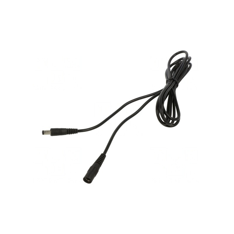 Cablu DC 5,5/2,5mm mufă și soclu drept negru 1x0,5mm2 | Electronic-mag.ro | Componente Electronice
