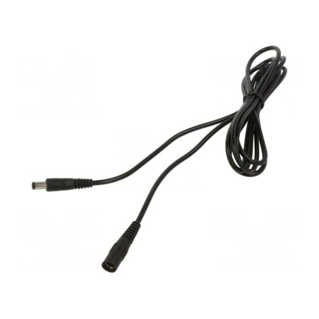 Cablu DC 5,5/2,5mm mufă și soclu drept negru 1x0,5mm2 | Electronic-mag.ro | Componente Electronice