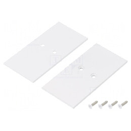 Obturator Alb pentru Profil LED, Set 2 Bucăți, 33.4x67.5x2mm, Oțel | Electronic-mag.ro | Componente Electronice