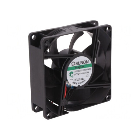 Ventilator DC Axial 12V 80x80x25mm 101,4m3/h 44,7dBA | Electronic-mag.ro | Componente Electronice