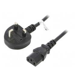 Cablu Alimentare BS 1363 la IEC C14 1.8m Negru 5A 250V | Electronic-mag.ro | Componente Electronice