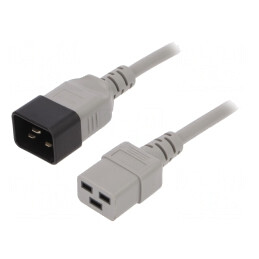 Cablu de Alimentare 1,8m Gri 16A IEC C19 la C20 3x1,5mm2
