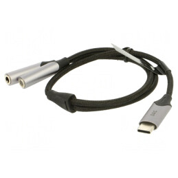 Cablu Audio Jack 3.5mm la USB C 0.3m Negru