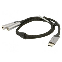 Cablu Audio Jack 3.5mm la USB C 0.3m Negru | Electronic-mag.ro | Componente Electronice