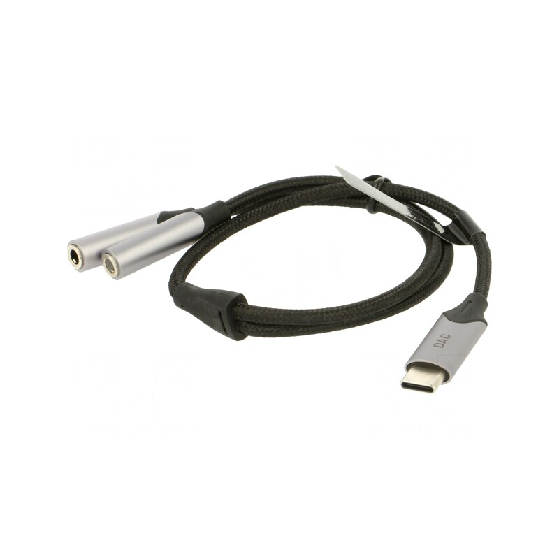 Cablu Audio Jack 3.5mm la USB C 0.3m Negru | Electronic-mag.ro | Componente Electronice