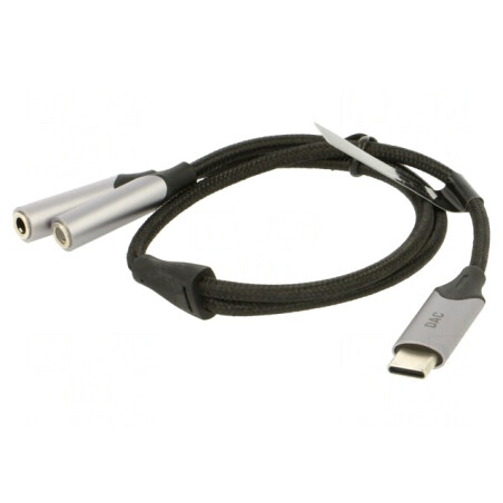 Cablu Audio Jack 3.5mm la USB C 0.3m Negru | Electronic-mag.ro | Componente Electronice