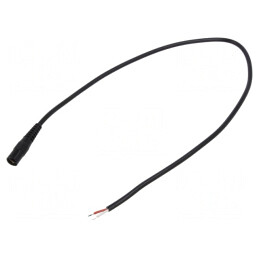 Cablu DC 5,5/2,5 Soclu Drept Negru 5m 2x0,5mm2