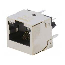 Soclu RJ45 8p8c cu LED aurit THT drept | Electronic-mag.ro | Componente Electronice