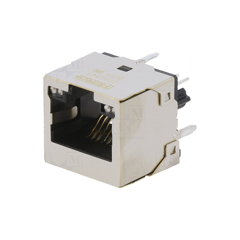 Soclu RJ45 8p8c cu LED aurit THT drept | Electronic-mag.ro | Componente Electronice
