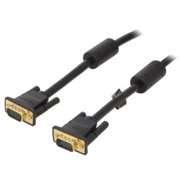 Cablu VGA D-Sub 15pin HD Negru 5m Cupru | Electronic-mag.ro | Componente Electronice