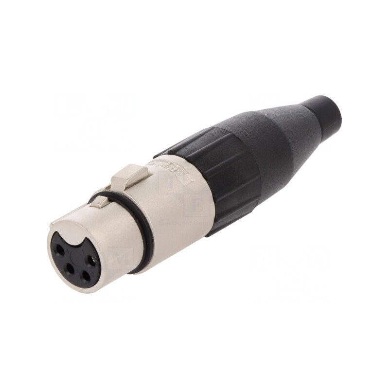 Mufă XLR 4 Pin Mamă pentru Cablu | Electronic-mag.ro | Componente Electronice