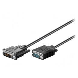 Cablu D-Sub 15pin HD la DVI-I 3m Negru | Electronic-mag.ro | Componente Electronice