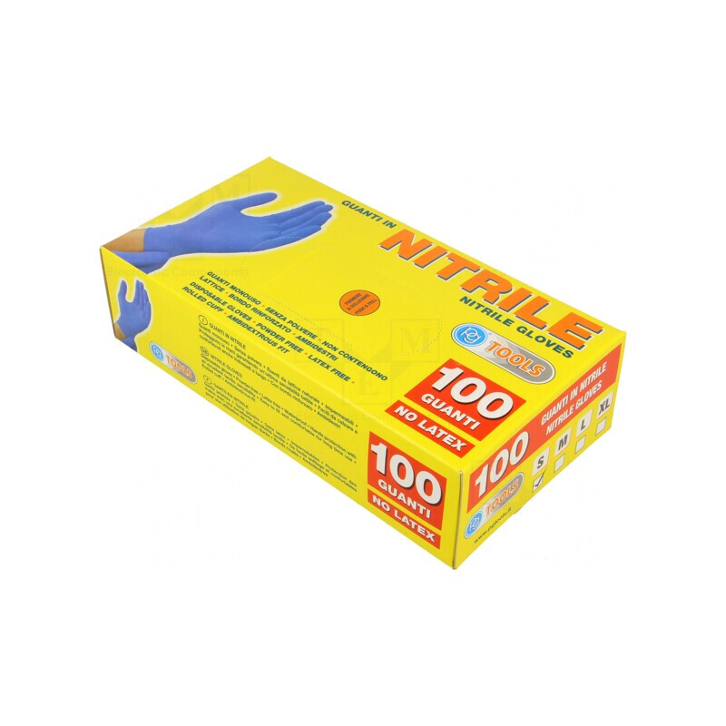 Mănuși de Protecție Nitril Albastre Mărimea S 100 Buc. | Electronic-mag.ro | Componente Electronice