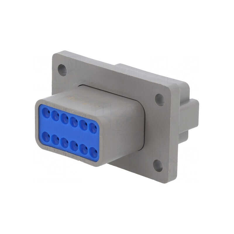 Conector cablu-cablu PX0 mufă montare panou gri | Electronic-mag.ro | Componente Electronice