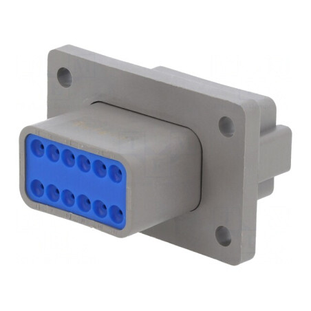 Conector cablu-cablu PX0 mufă montare panou gri | Electronic-mag.ro | Componente Electronice