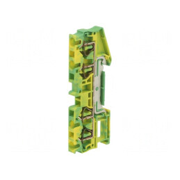 Conector Șine 4 Borne Galben-Verde 0,08-4mm² | Electronic-mag.ro | Componente Electronice