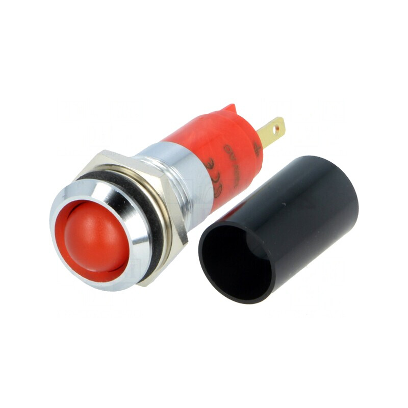 Lampa LED de Control Roșie 130VAC Ø14,2mm IP67 | Electronic-mag.ro | Componente Electronice
