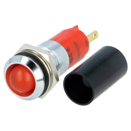 Lampa LED de Control Roșie 130VAC Ø14,2mm IP67 | Electronic-mag.ro | Componente Electronice