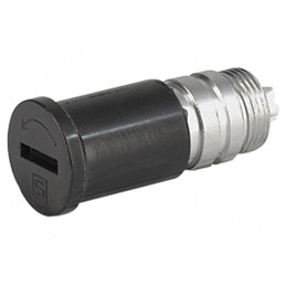 Adaptor; siguranţe cilindrice; 5x20mm; 16A; neagră; 500VAC; FUL