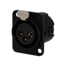 Soclu XLR Mamă 3 Pinuri Aurit 50V 15A | Electronic-mag.ro | Componente Electronice