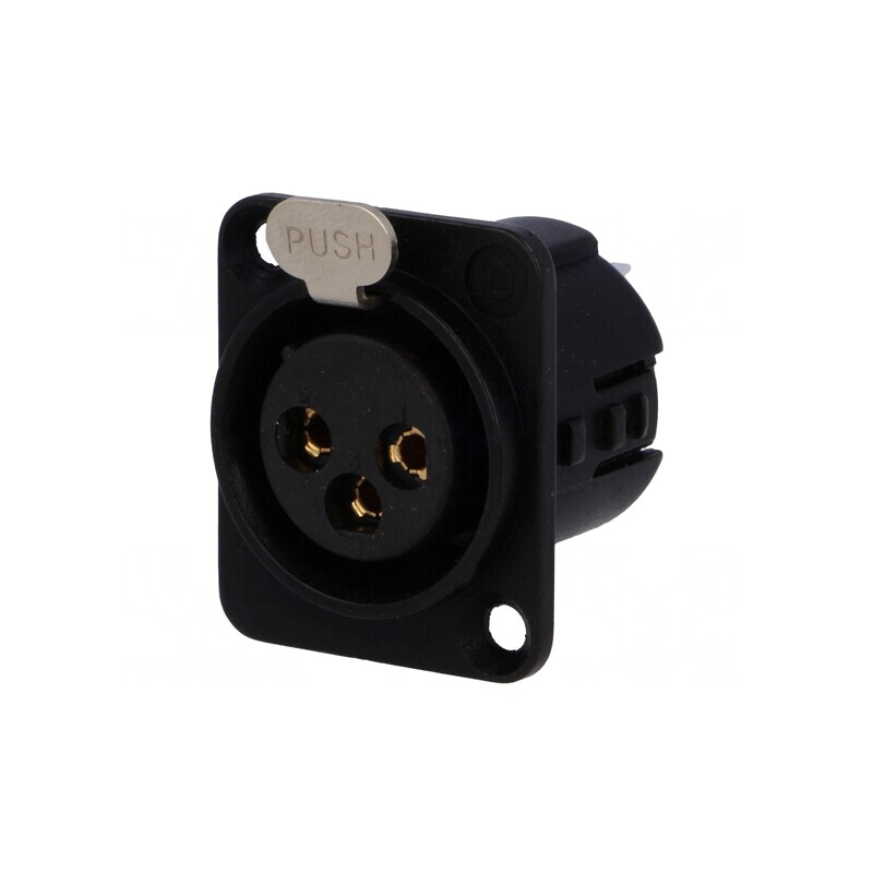 Soclu XLR Mamă 3 Pinuri Aurit 50V 15A | Electronic-mag.ro | Componente Electronice