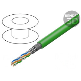 Cablu Ethernet Cat.7 S/FTP 4x2x23AWG Cu PVC Verde | Electronic-mag.ro | Componente Electronice