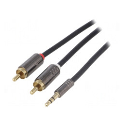 Cablu Audio Jack 3.5mm la RCA Aurit 1m | Electronic-mag.ro | Componente Electronice
