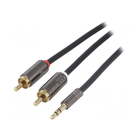 Cablu Audio Jack 3.5mm la RCA Aurit 1m | Electronic-mag.ro | Componente Electronice