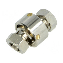 Adapter; oţel nichelat; argintie; Ax: fină; Diam.orif: 6mm